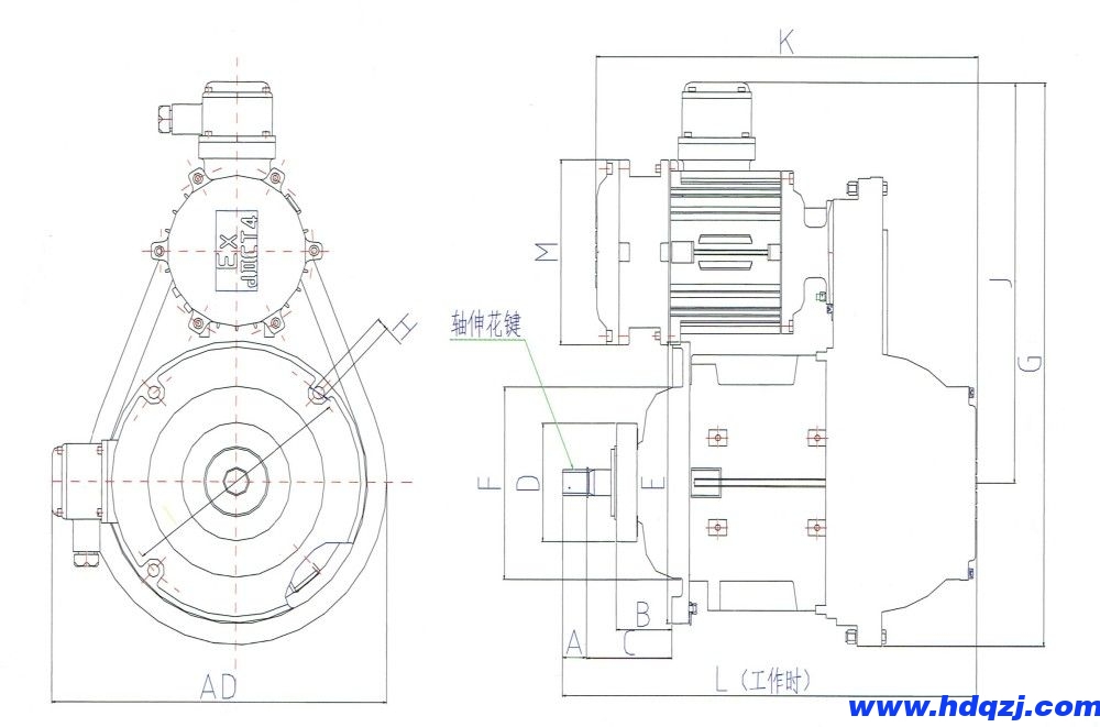 BZDS1隔爆型雙速錐形轉(zhuǎn)子三相異步電動機尺寸圖.jpg