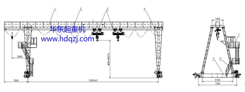 MHE型電動(dòng)葫蘆門(mén)式起重機(jī)圖紙